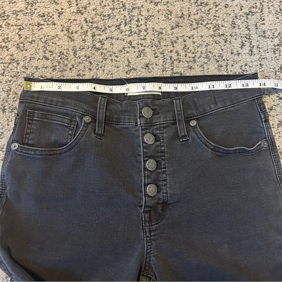 Madewell Black 9” Mid-Rise Skinny Button Up Jeans Size 28 - Picture 8 of 10